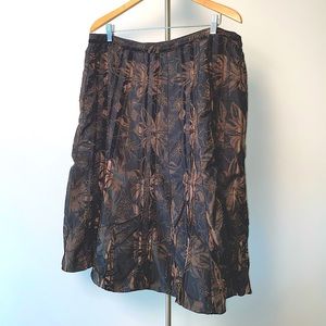 COLDWATER CREEK MIDI SKIRT VELVET TEXTURED SIZE XL 18